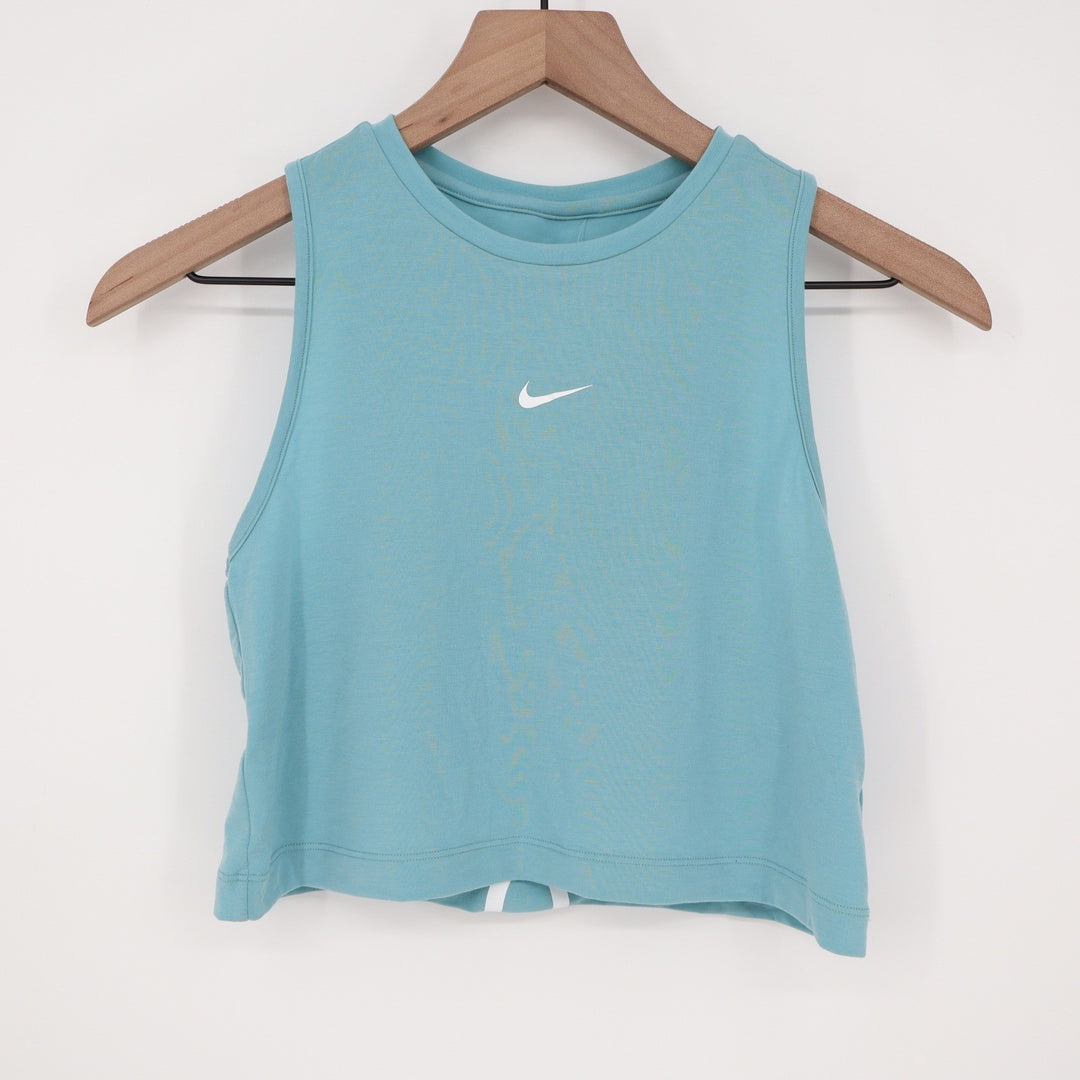 Nike Pro Womens Dri-FIT Crop Tank Top Teal Blue Size Medium NEW
