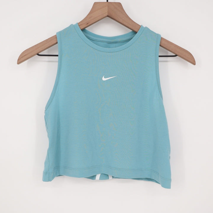 Nike Pro Womens Dri-FIT Crop Tank Top Teal Blue Size Medium NEW