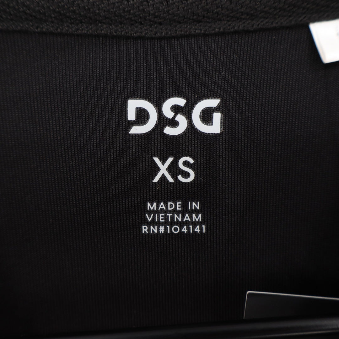 DSG Mens Sport Fleece Crewneck Sweatshirt Pure Black Side Zip XS