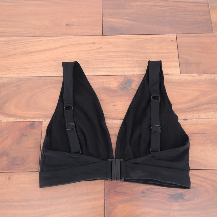 ASOS DESIGN Black Plunge V Neck Bikini Top Bra Swimwear Size US 12