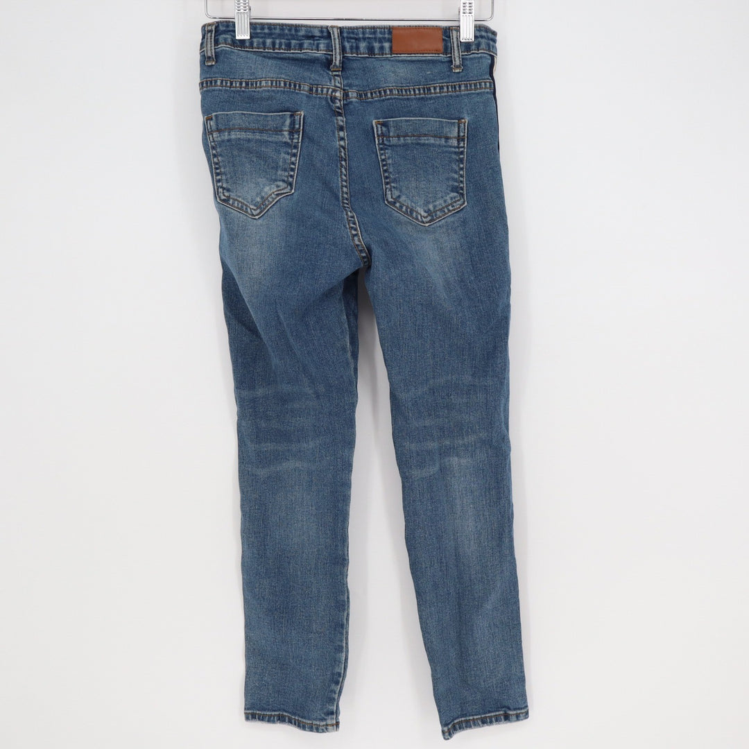 Feng Yun Womens Medium Wash Skinny Jeans Blue Side Stripe Size S