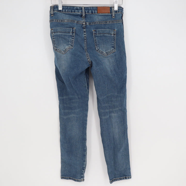 Feng Yun Womens Medium Wash Skinny Jeans Blue Side Stripe Size S