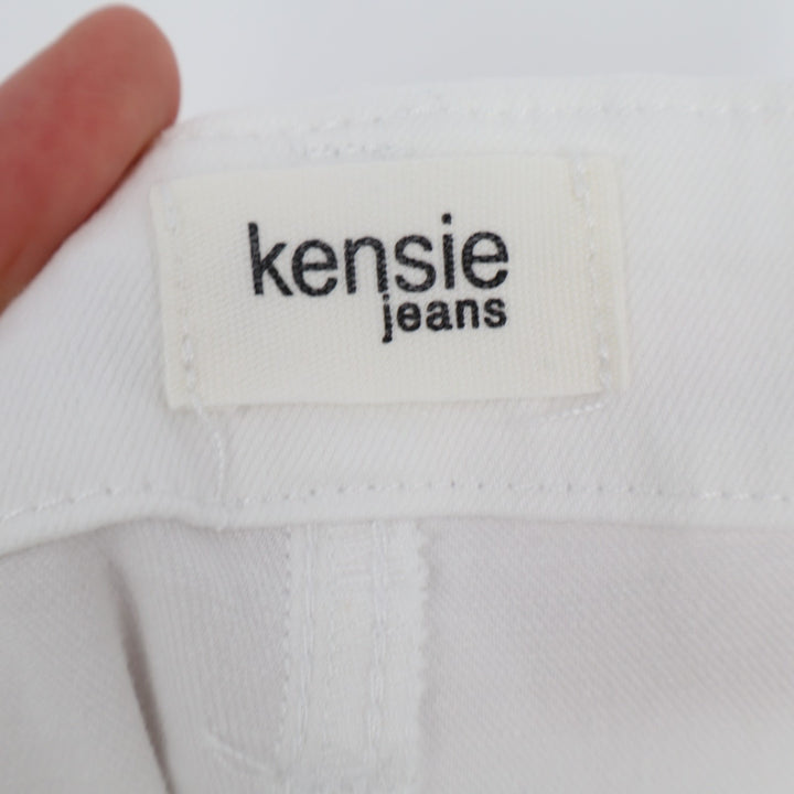 Kensie Jeans Womens 4/27 Tall White Denim Cotton Stretch Raw Hem Straight Leg