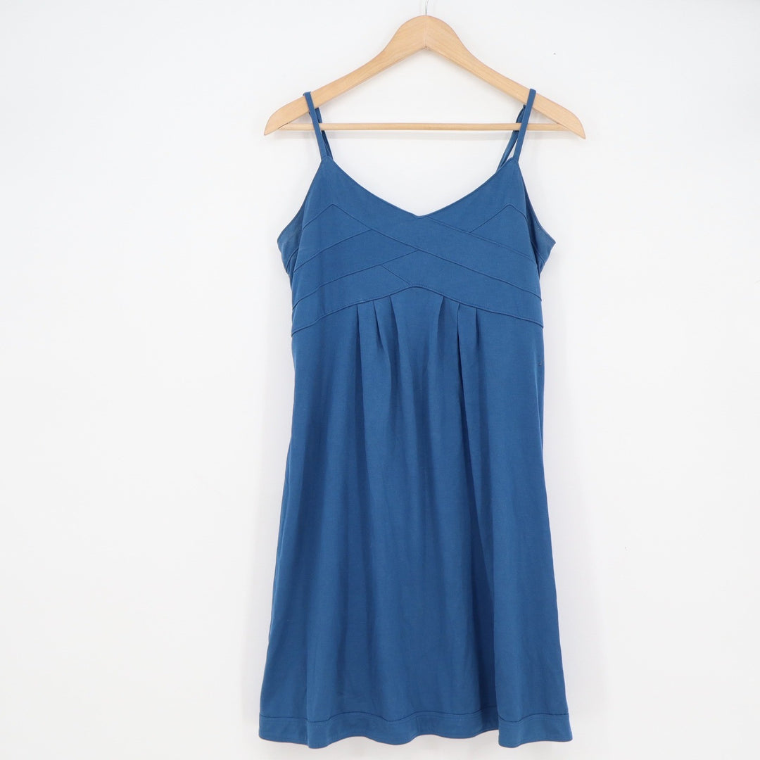 American Eagle Outfitters Blue Smocked Back Cami Mini Dress V-Neck Large