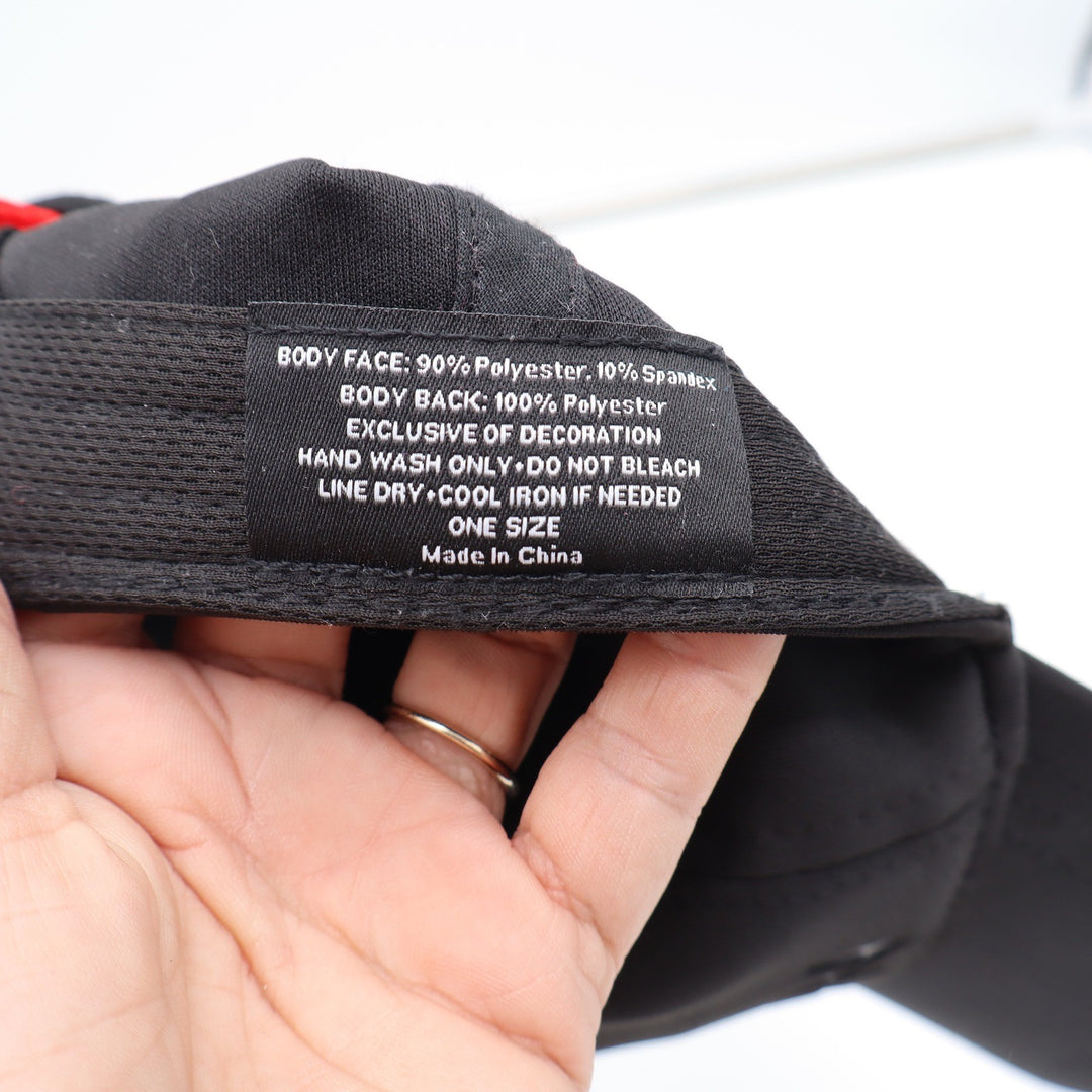Peloton Baseball Cap Unisex OS Performance Black Red Strap Logo Excellent