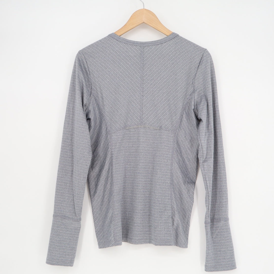 RBX Live Life Active Top Womens M Gray Textured Stretch Thumbholes Athleisure