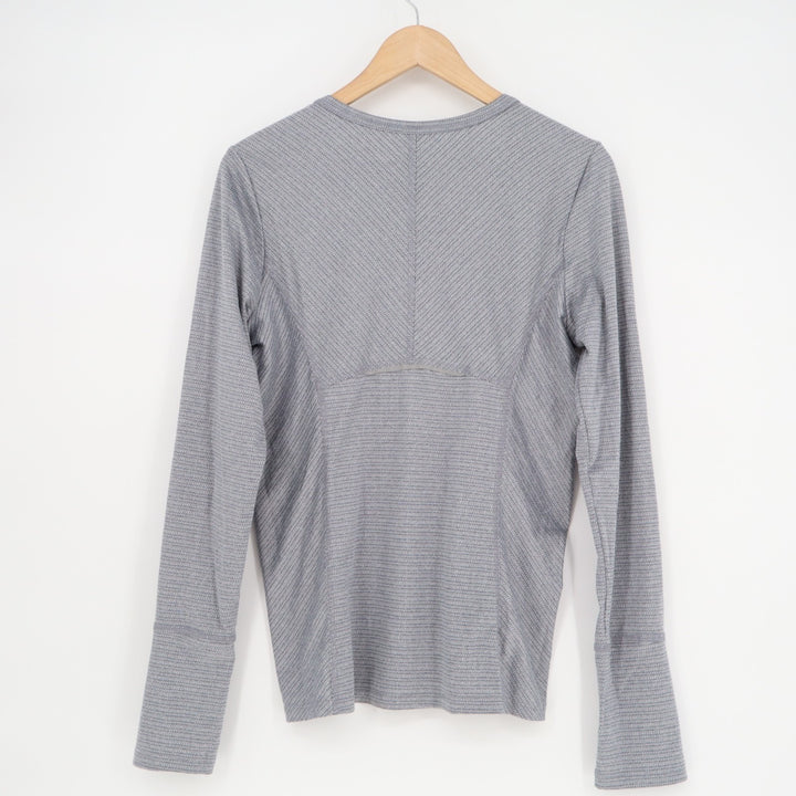 RBX Live Life Active Top Womens M Gray Textured Stretch Thumbholes Athleisure