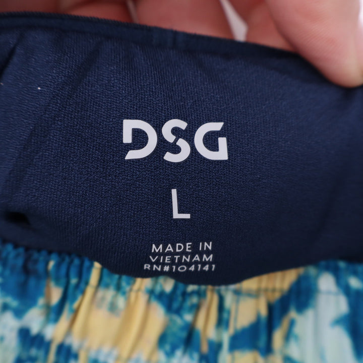 DSG Mens 5" Stride Short Chaos Blue Gleam Abstract Print Running Shorts Large