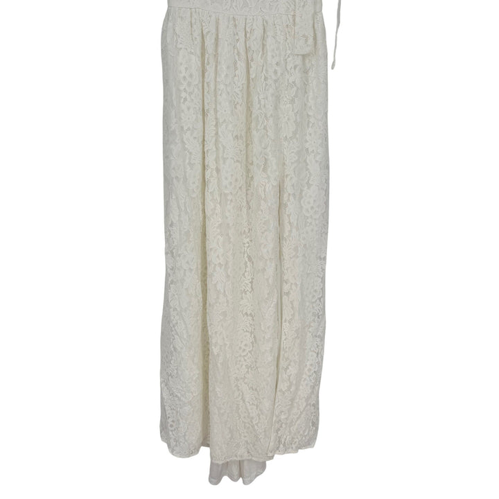 Lulus Radiant Romance White Lace Tie-Strap Maxi Dress Size XS