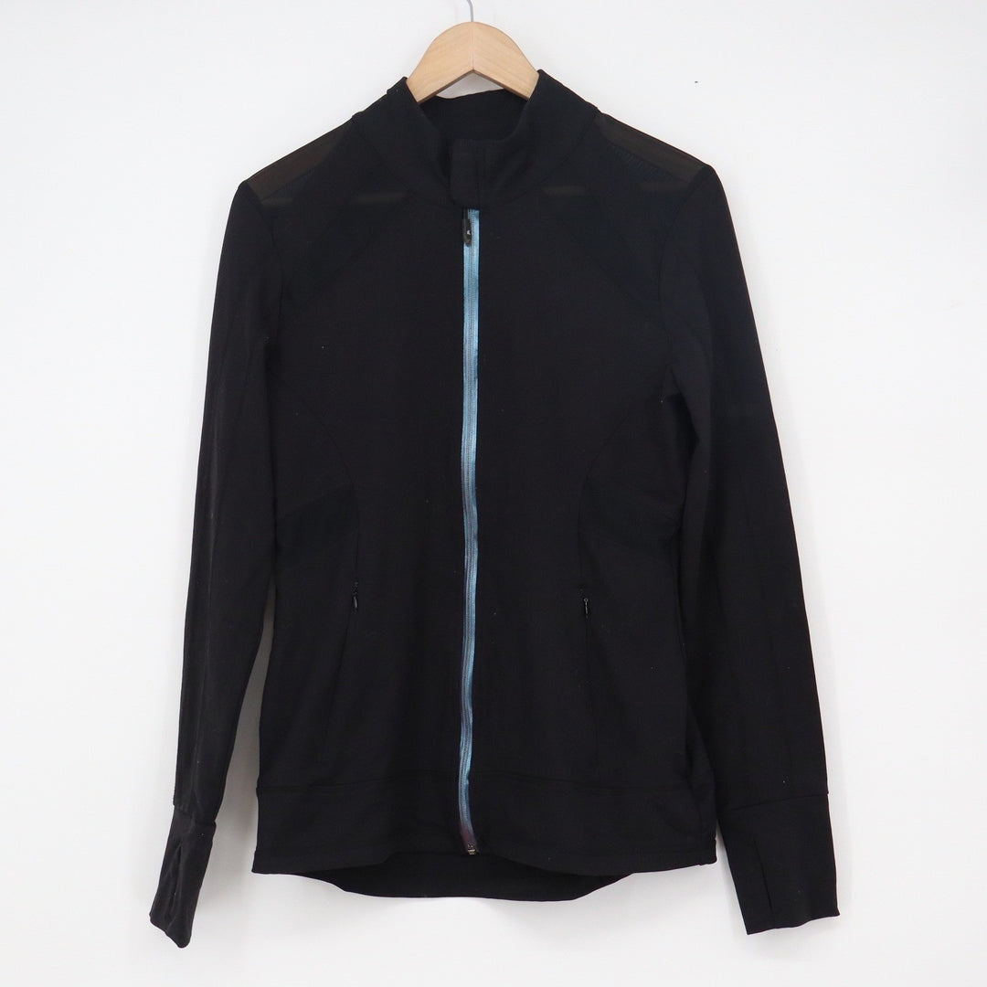 Kyodan Womens Black Mesh Panel Full Zip Athletic Track Jacket Size M