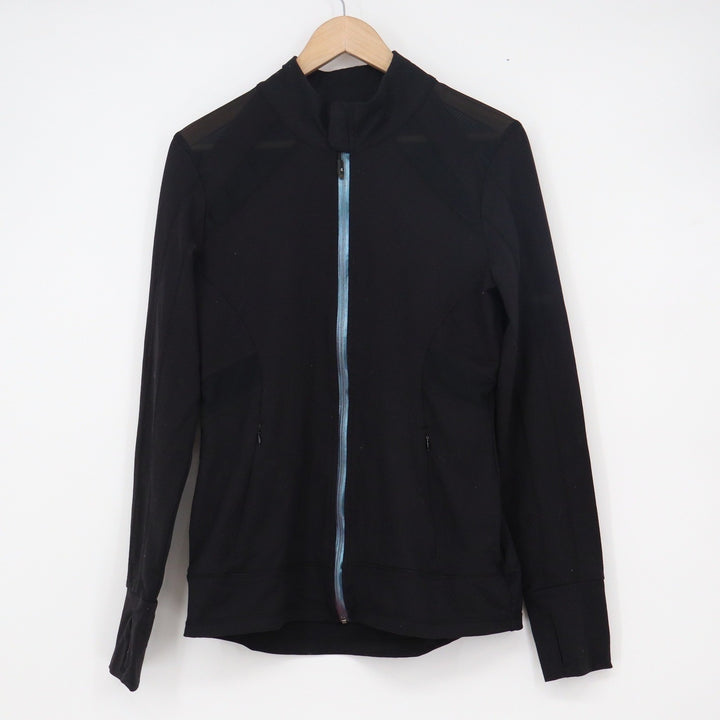 Kyodan Womens Black Mesh Panel Full Zip Athletic Track Jacket Size M