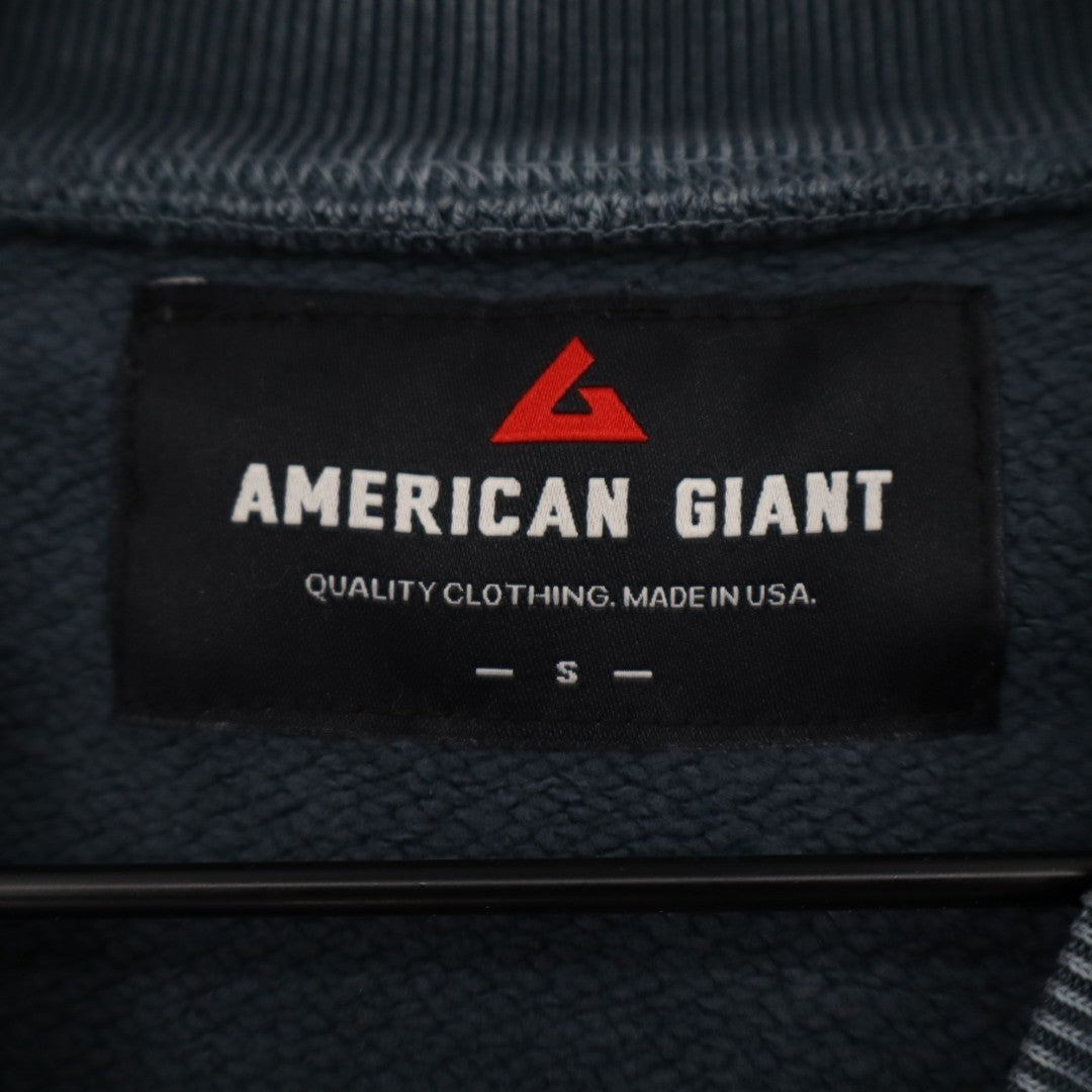American Giant American Vintage Sweatshirt Unisex Small Blue Cotton Crew Neck