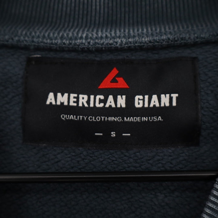 American Giant American Vintage Sweatshirt Unisex Small Blue Cotton Crew Neck