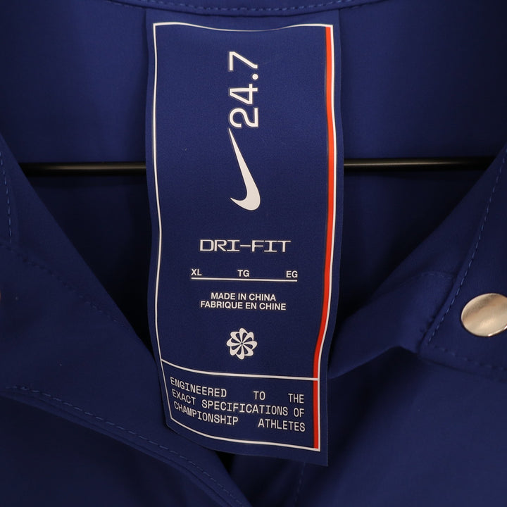 Nike 24.7 Dri-FIT Womens XL Training Shirt Blue Button Down
