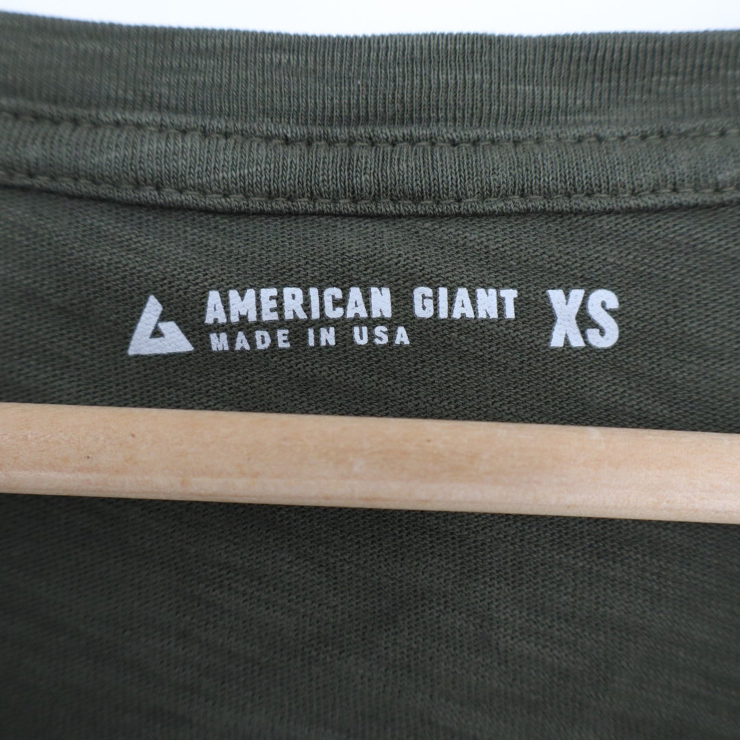 American Giant Classic T-Shirt Womens XS Olive Green Cotton Short Sleeve V-Neck