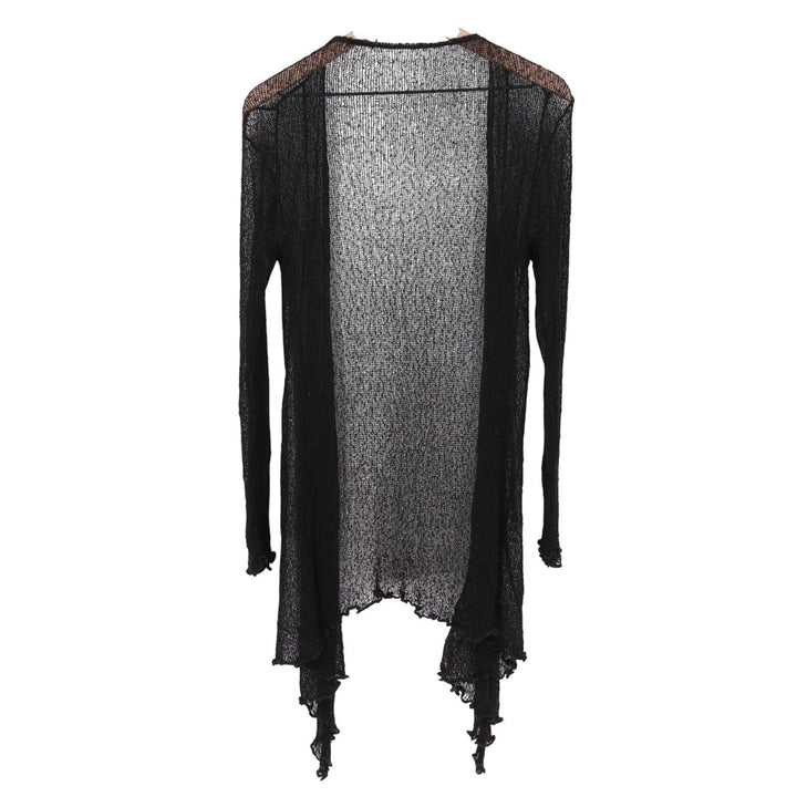 Shrug Sweater Womens Black Crochet Knitted Long Sleeve Versatile Open Front