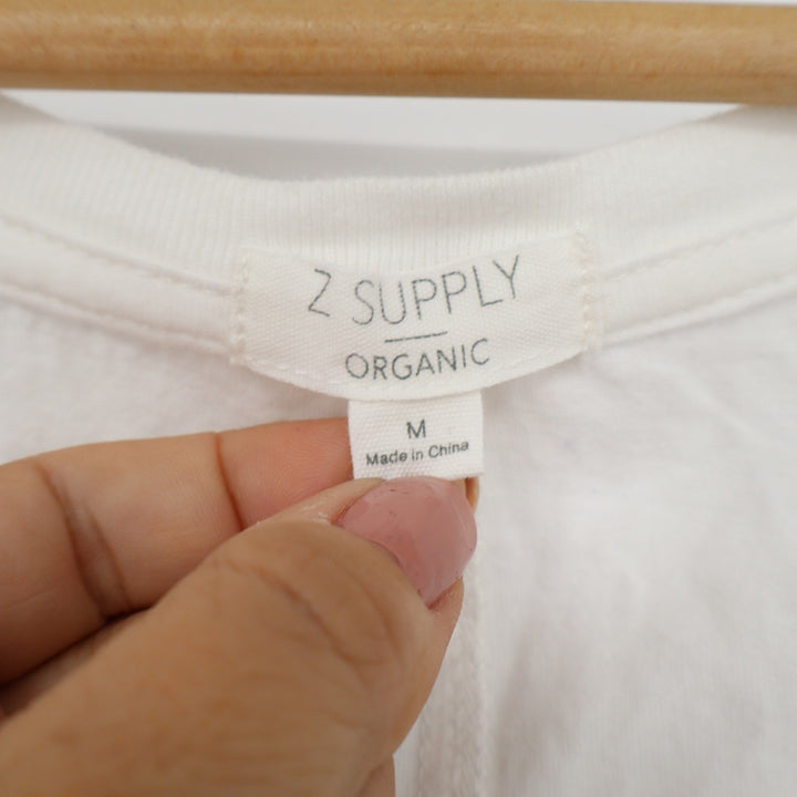 Z Supply Organic White Grey Ombre Dip Dye Sharkbite Midi Dress M