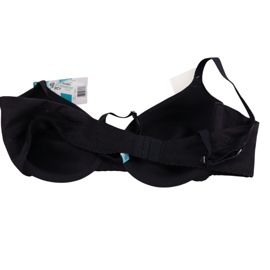 Vanity Fair Effortless T-Shirt Bra Womens 42C Black Stretch Padded Underwire