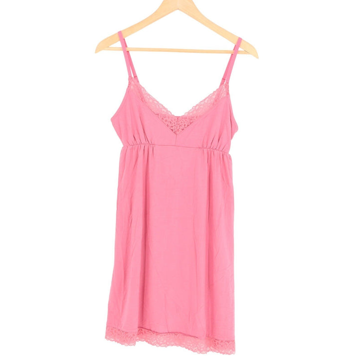 State Of Day Intimates Chemise Nightgown Womens XS Pink Stretch Lace Trim V Neck