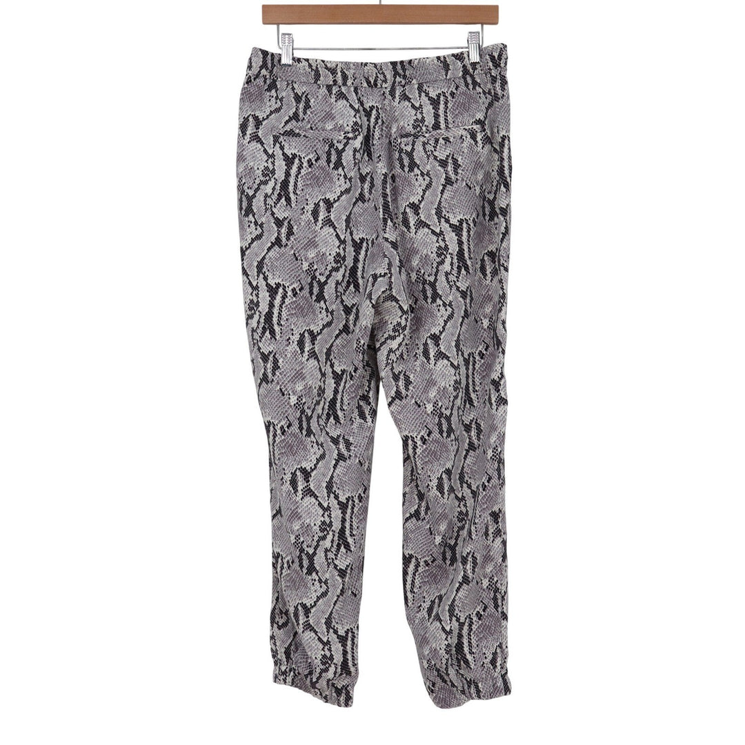 Express Womens Grey Snakeskin High Rise Ankle Pants Size M Animal Print Tapered
