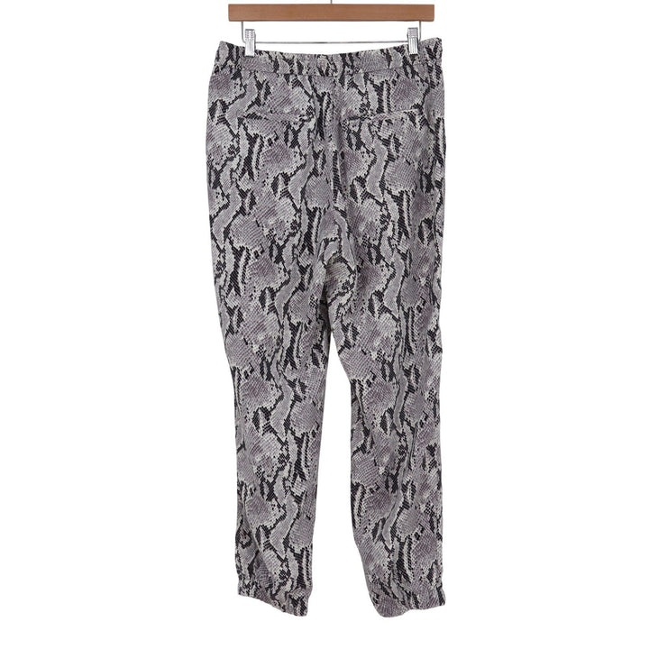 Express Womens Grey Snakeskin High Rise Ankle Pants Size M Animal Print Tapered