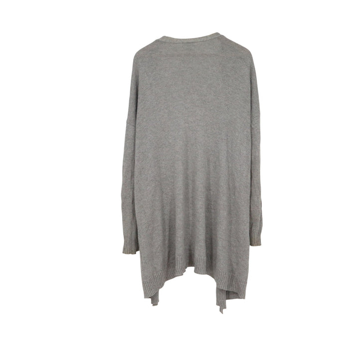 Abound Gray Open Front Longline Cardigan Sweater Pockets Womens Large