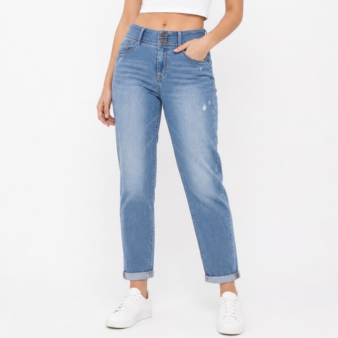 Apt. 9 Capri Jeans Womens 16 Capri Blue Elastic Waist Cuffed Excellent