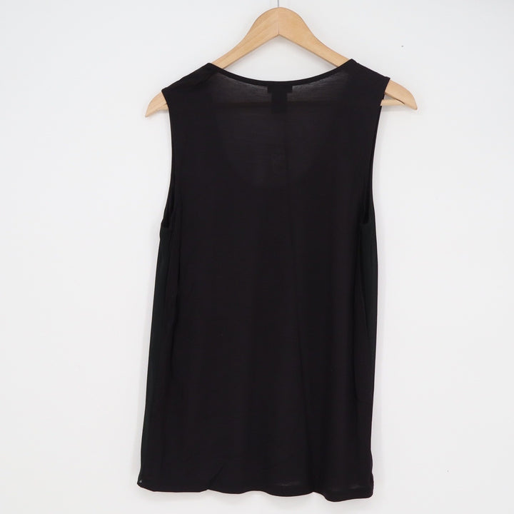 Ann Taylor Factory Womens Black Scoop Neck Sleeveless Shell Top NWT S