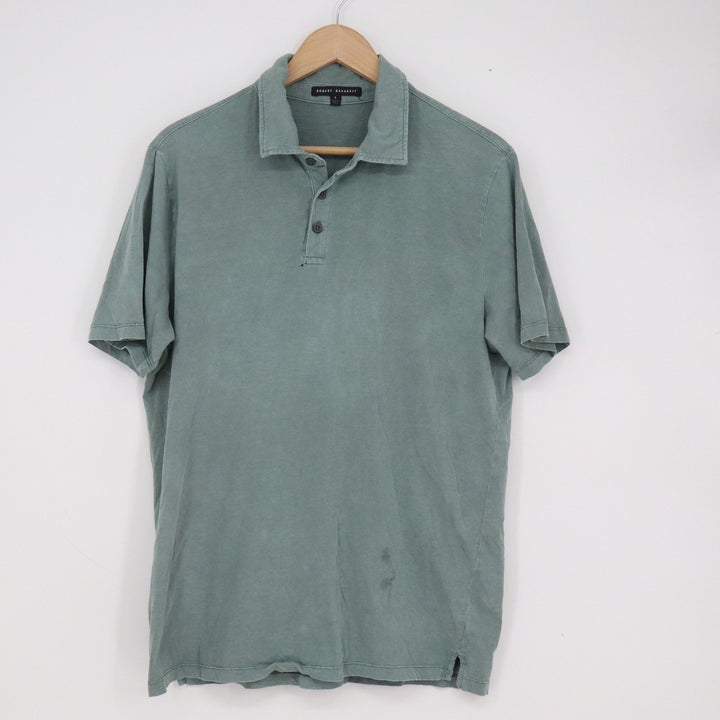 Robert Barakett Mens Sage Green Cotton Short Sleeve Polo Shirt Size L 13635