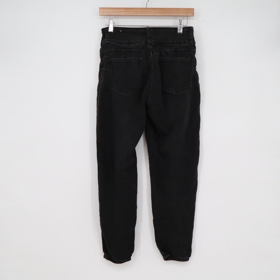 Blue Savvy Womens High Rise Triple Button Skinny Jeans Faded Black Size 9/29