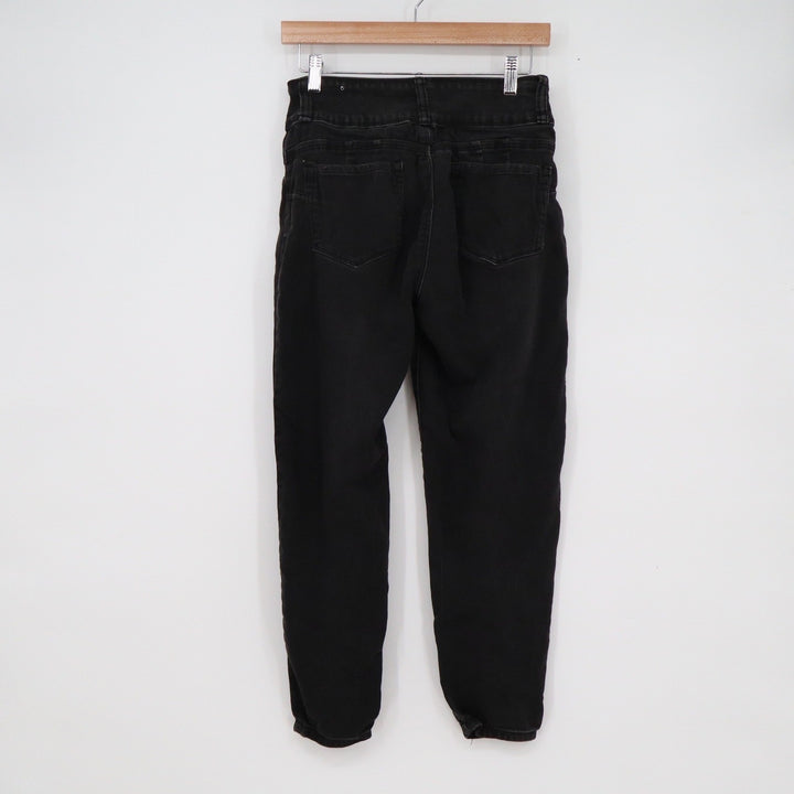 Blue Savvy Womens High Rise Triple Button Skinny Jeans Faded Black Size 9/29