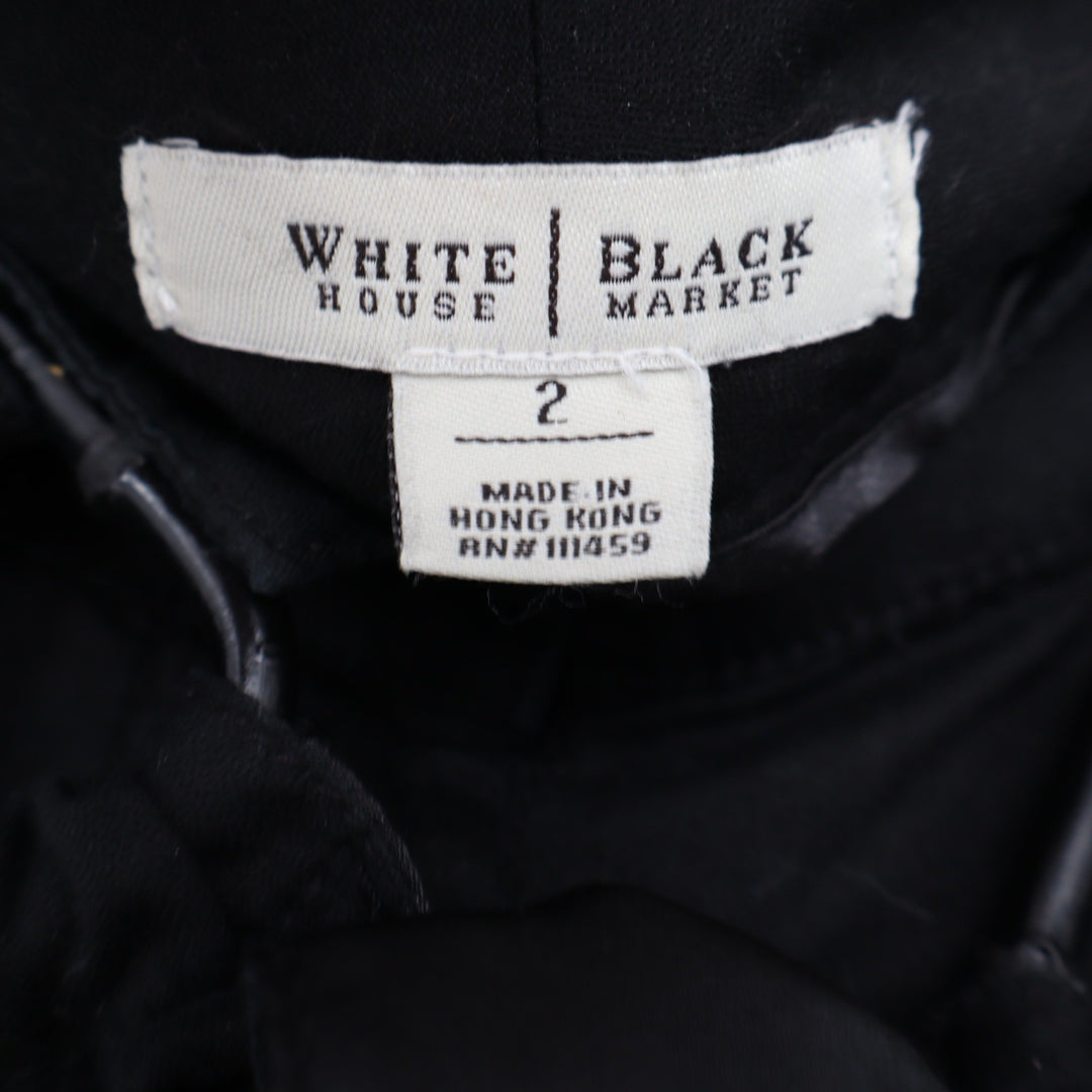 White House Black Market Black Wide Leg Tie Waist Cotton Pants Size 2