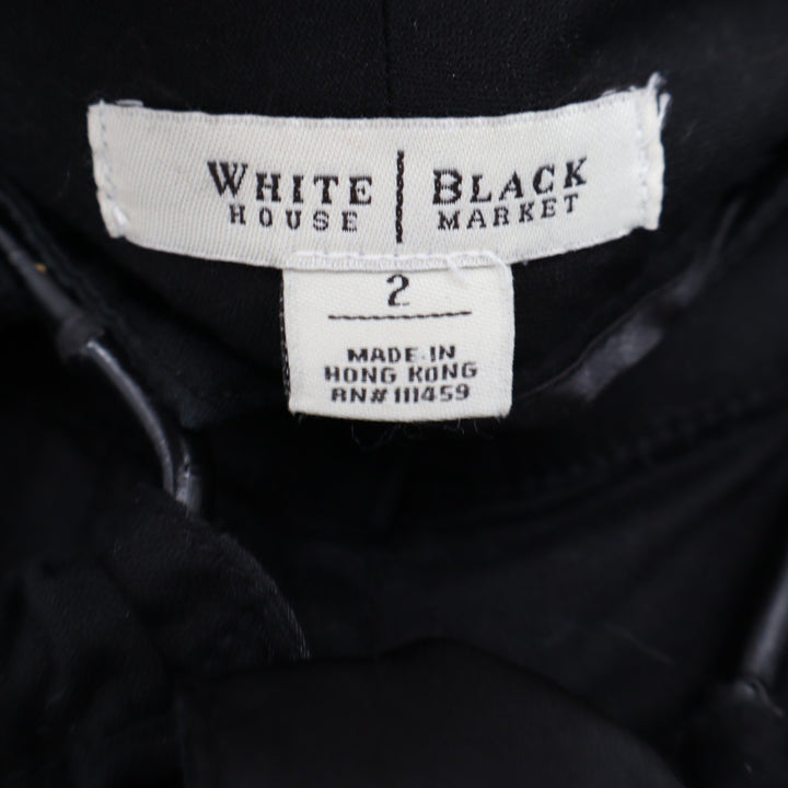 White House Black Market Black Wide Leg Tie Waist Cotton Pants Size 2