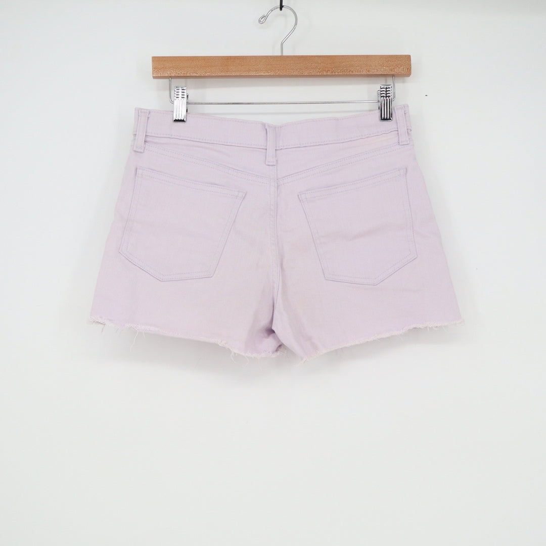 Gap Lavender Purple Denim Shorts Womens 28 High Rise Raw Hem 3 Inch Inseam