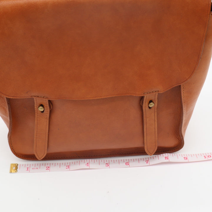 Womens Handbag Brown Leather Studded Inner Pocket Adjustable Strap Crossbody Bag