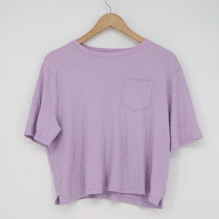 A New Day Lavender Purple Cotton Pocket T-Shirt Womens Medium Short Sleeve Tee
