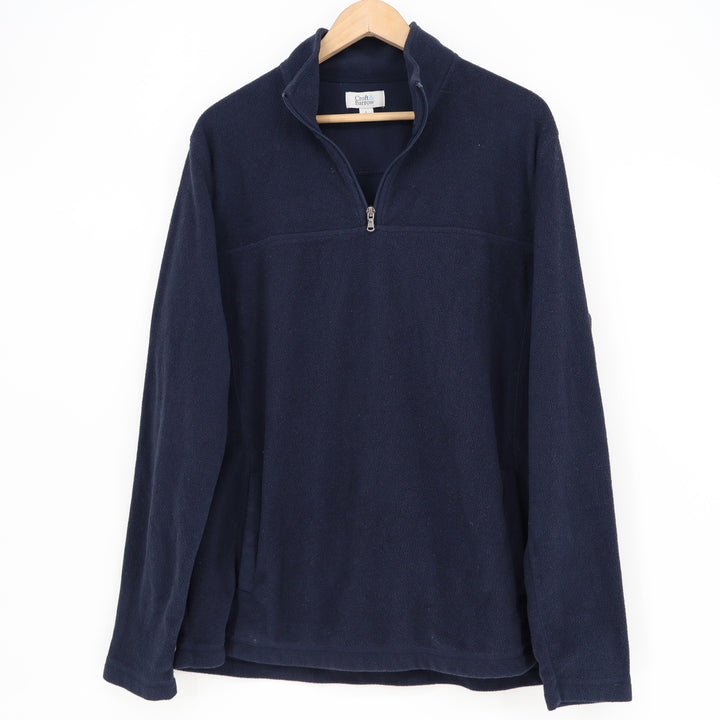 Croft & Barrow Mens Navy Blue Fleece Quarter Zip Pullover Sweater Size L