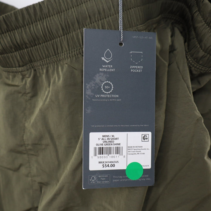 VRST Mens All-In 5 Inch Unlined Shorts Olive Green Shine XL NEW