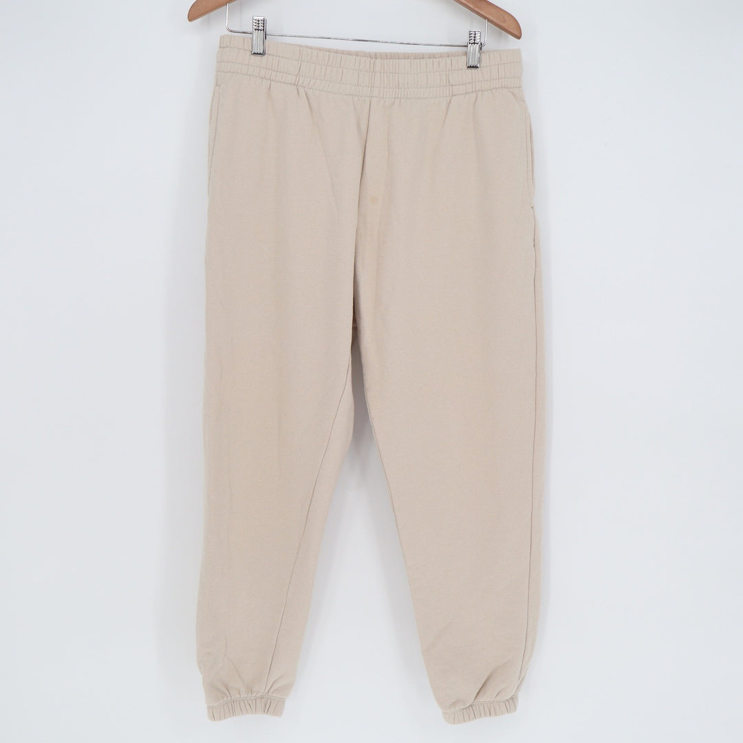 Garage Beige Fleece Lined Joggers Sweatpants Tan High Rise Size Large