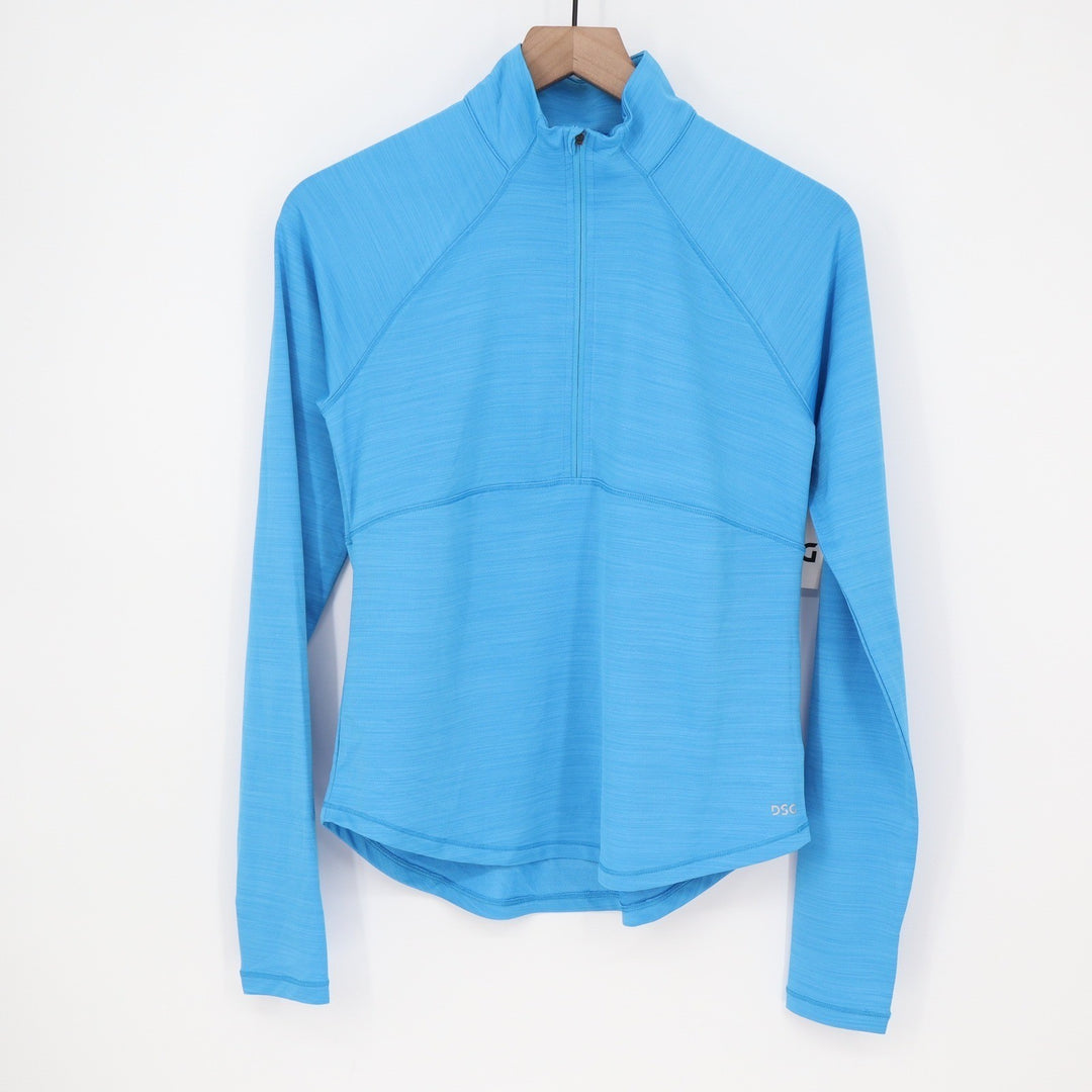 DSG Womens Movement 1/4 Zip Pullover Aqua Blue Heather Size S NEW