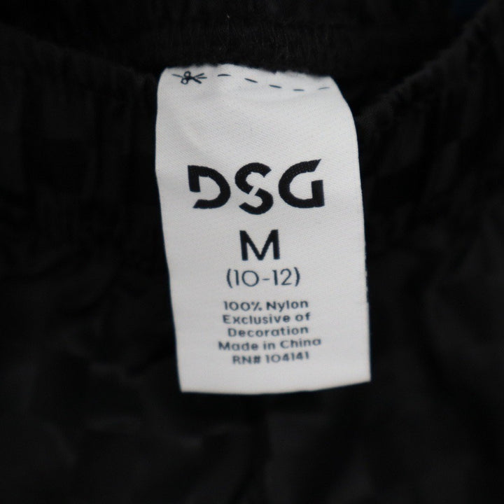 DSG Boys Woven Soccer Shorts Pure Black Checkerboard Size M 10-12 NEW