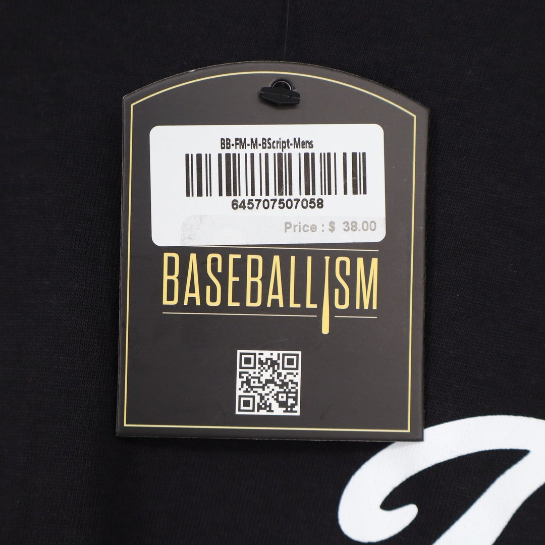 Baseballism Mens The Bat Bros Graphic T-Shirt Black BB-FM-M-BScript Medium NEW