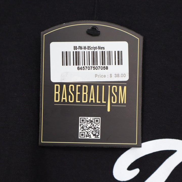 Baseballism Mens The Bat Bros Graphic T-Shirt Black BB-FM-M-BScript Medium NEW