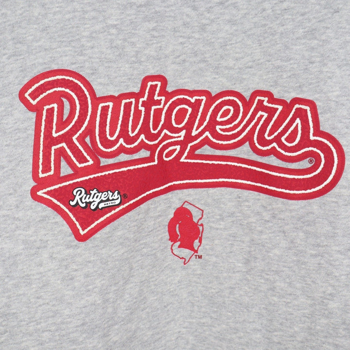 Adidas Rutgers University Scarlet Knights Fleece Crewneck Sweatshirt Grey L