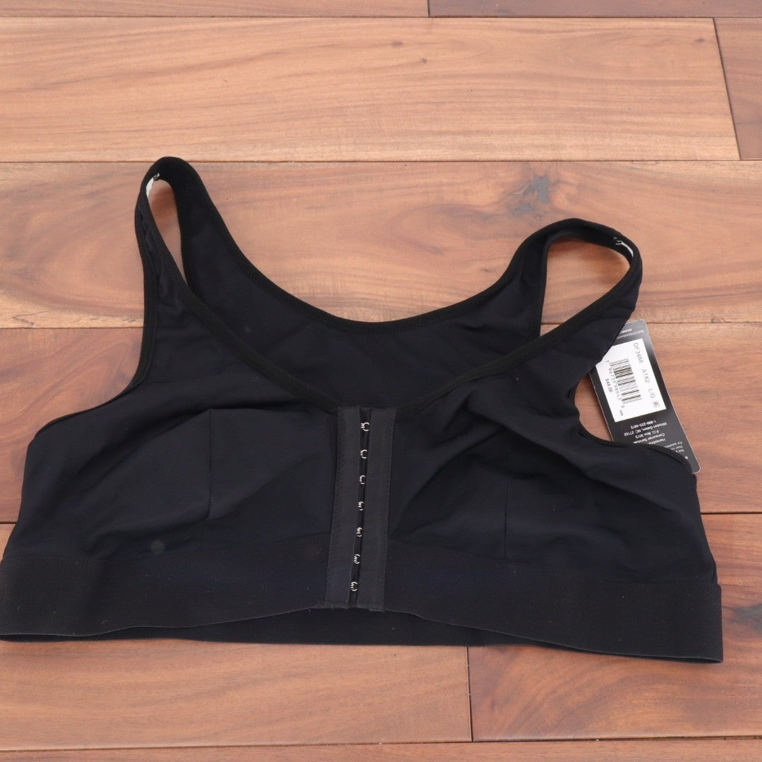 Bali bralette Bra Womens 1XL Black Stretch Front Closure Wireless Full Coverage