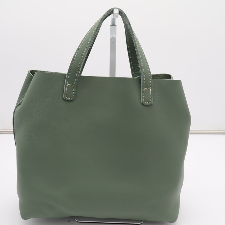 Portland Leather Goods Sage Green Leather Tote Bag Small Handbag Minimalist