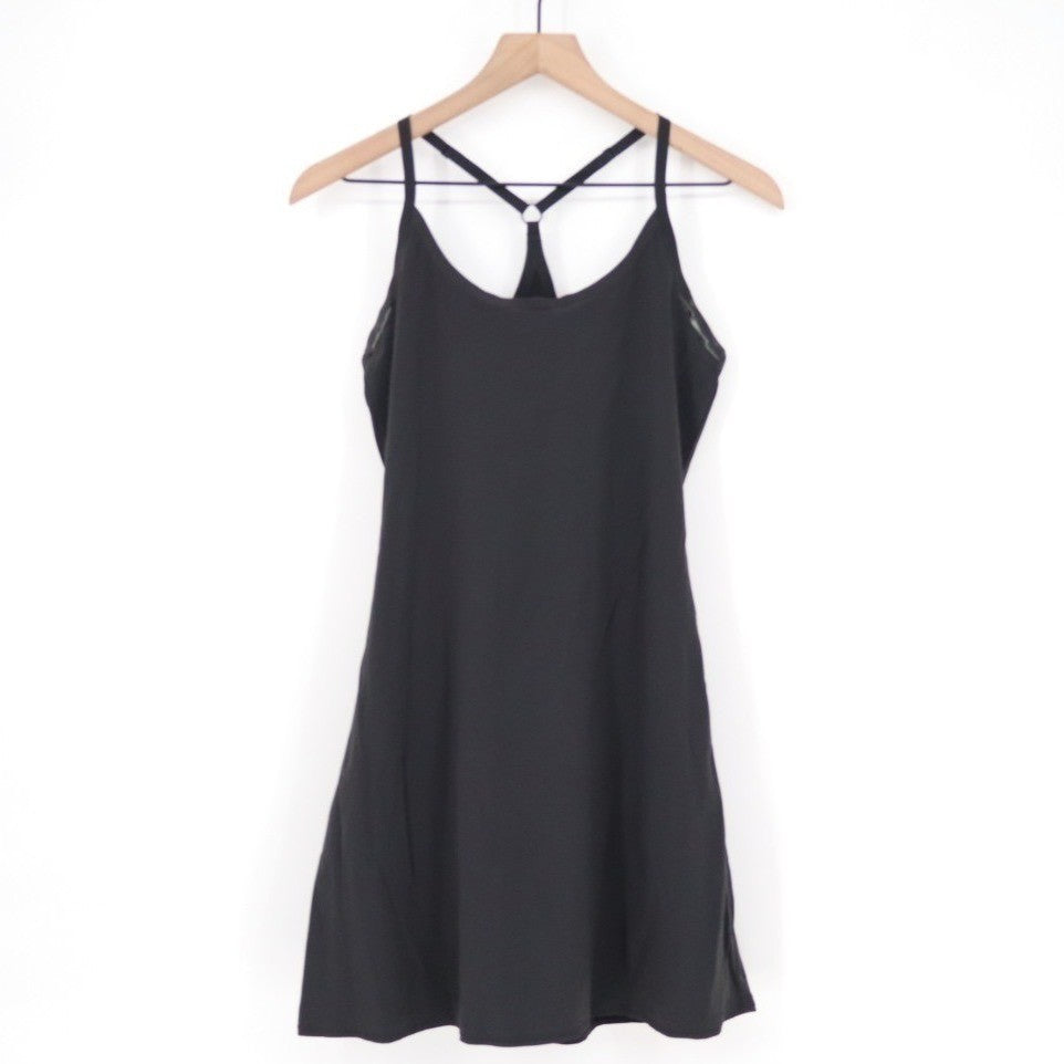 Outdoor Voices Tennis Dress Womens Small Black Stretch Racerback Built-In Shorts