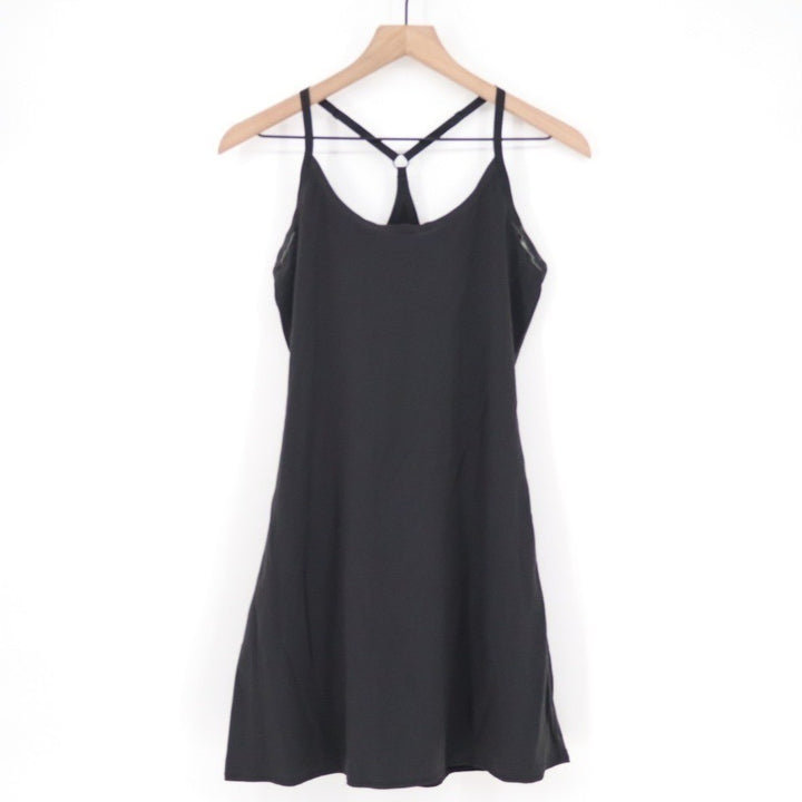 Outdoor Voices Tennis Dress Womens Small Black Stretch Racerback Built-In Shorts