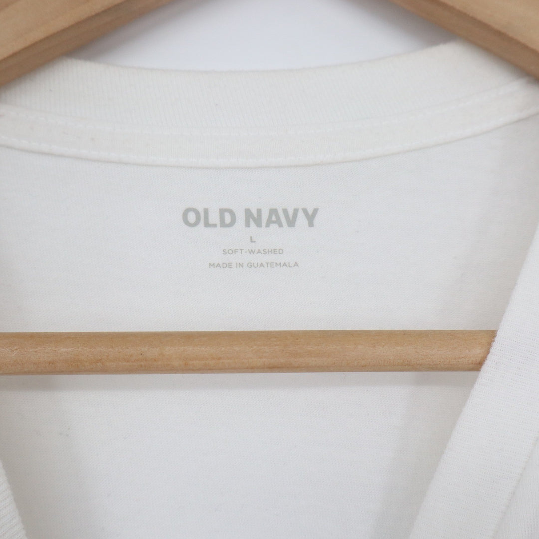 Old Navy Northern Lights Roam the Unknown Graphic T-Shirt Cream Mens Large L