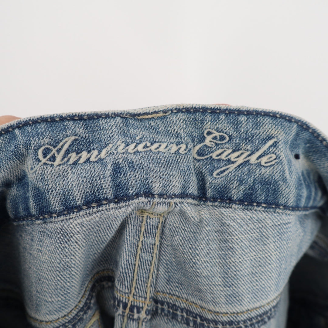 American Eagle Outfitters Jeans Womens 4L Blue Denim Distressed Stretch Straight